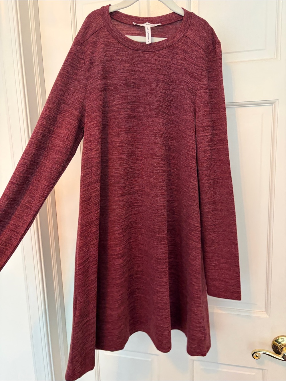 BCBG Generation Burgundy A-Line Long Sleeve Dress